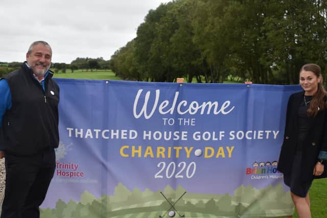 Sean Lynden and his daughter Megan Valentine-Lynden organised a charity golf day which raised 16,200 for Trinity Hospice and Brian House.