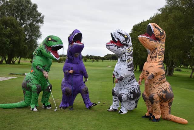 Fancy dress was mandatory for teams entering the Thatched House Golf Society's charity golf tournament.
