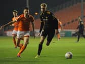 Ryan Hardie, here in action against Wolves Under-21s, scored his only Blackpool goal in the EFL Trophy