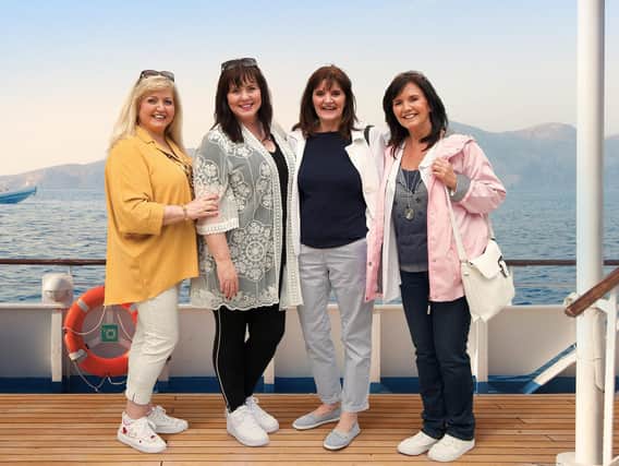 Linda Nolan with sisters Coleen, Anne and Maureen onboard cruise ship The Grandiosa