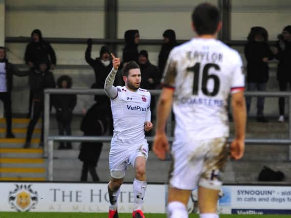 Luke Burke's next AFC Fylde appearance will be his 100th for the club Picture: STEVE MCLELLAN