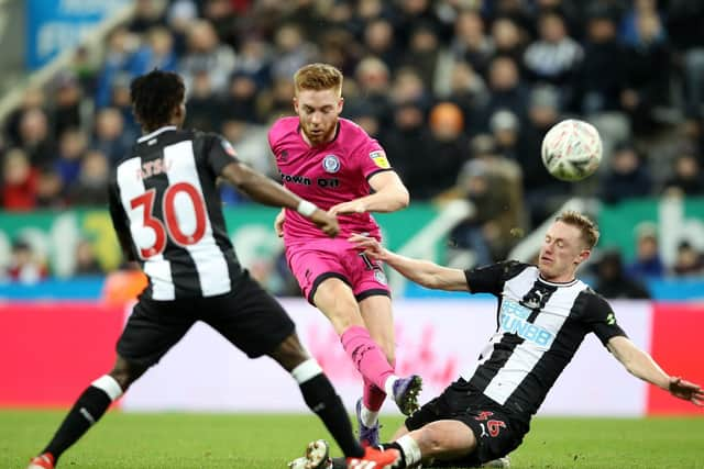 New Fleeetwood signing Callum Camps in FA Cup action for Rochdale against Newcastle United last season