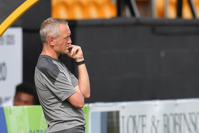 Blackpool head coach Neil Critchley during Saturday's friendly at Southport