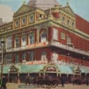 A coloured postcard of The Palace Theatre