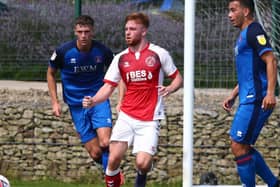 Callum Camps in action for the first time in a Fleetwood Town shirt. Credit: Fleetwood Town FC.