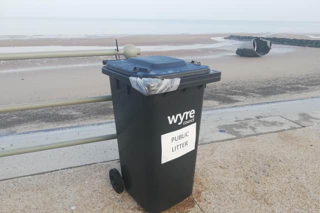 Extra bins have been added to the Wyre promenade in a bid to keep the area litter-free, but busy crowds prevented many of them from being emptied due to blocking council vehicle access.