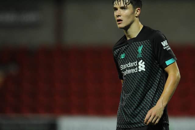 New Fleetwood signing Morgan Boyes playing for Liverpool Under-21s against Town at Highbury last season