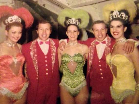 Yvonne Fielding (right in yellow costume) with other Blackpool Tower Circus performers.