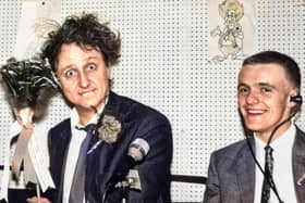 Ken Dodd officially opened Blackpool Victoria Hospital's radio station in 1967. Also pictured is David Gregson aka DJ Dave Kenny