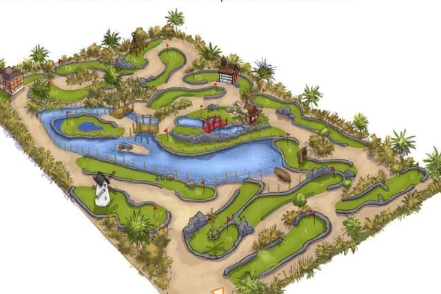 An artist's impression of the adventure golf course