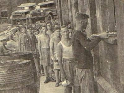 POWs in the Far East queueing for food
