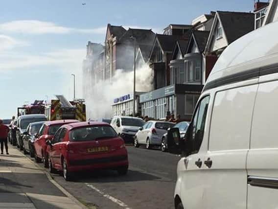 Smoke is seen billowing across North Promenade. Picture: Lewis Gislam