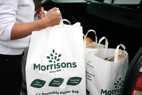 The new sturdy paper bags that supermarket Morrisons is planning to offer at checkouts, as it looks to ditch all its plastic "bags for life".