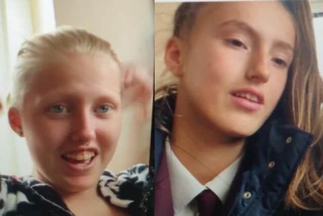 Seren Harrison, 15 (left) and her sister Keela, 13, have not been seen since they disappeared from home on Sunday (August 16). Pic: Lancashire Police