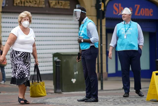 Shoppers are being reminded about social distancing in Preston city centre