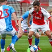 Goalscorer Ched Evans on the ball for Fleetwood against Blackburn  Picture: FLEETWOOD TOWN FC