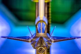 A 3D printed model of the Tempest being tested in a wind tunnel at Warton