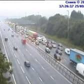 Two lanes on the M6 northbound have been closed following a crash. (Credit: Highways England)