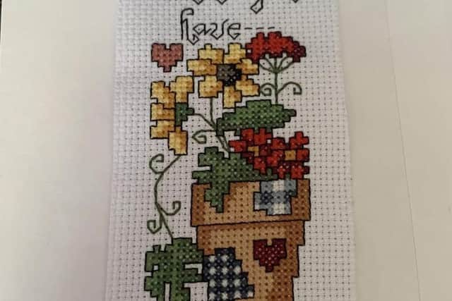 Vicci Thornley creates cross-stitched bookmarks to sell on her Etsy shop, Tiggy Belle Creations.