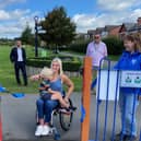 Paralympian Shelly Woods and son Leo officially open the new-look toddler play area at Park View 4U