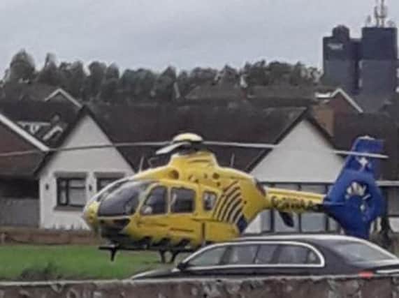 An air ambulance has landed in Anchorsholme after a man reportedly fell from a roof in Wingate Avenue this afternoon (August 28)