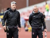 Neil Critchley, right, with assistant Mike Garrity