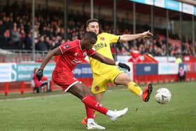 Lubala in action for Crawley Town last season
