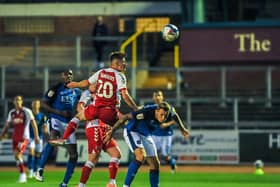 Harvey Saunders heads Fleetwood's third goal at Carlisle
Picture: STEPHEN BUCKLEY/PRiME MEDIA IMAGES