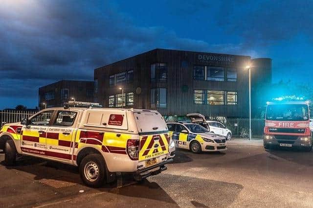 Three people have been arrested following a fire at Devonshire Primary Academy in Devonshire Road, Blackpool at 6.45pm last night (September 1). Pic credit: Marcin Jamorski