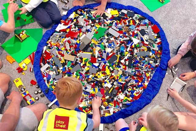 A Lego party from Bispham based Play Chest