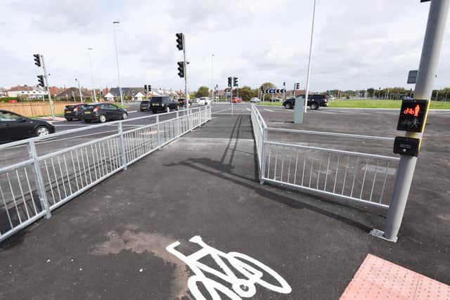 One of the reasons the project by Highways England on Norcross roundabout was undertaken was to make the crossing safer for cyclists and pedestrians. Photo: Daniel Martino for JPI Media