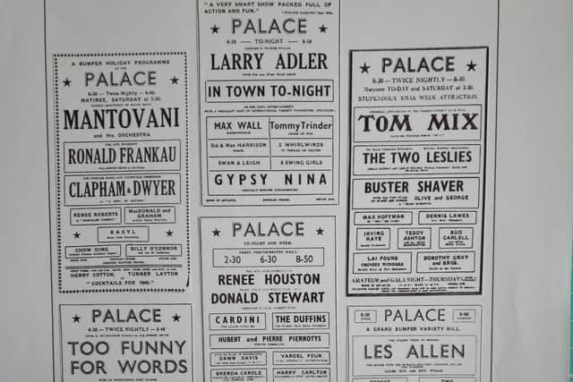 A selection of the old adverts from Blackpool’s Palace Theatre