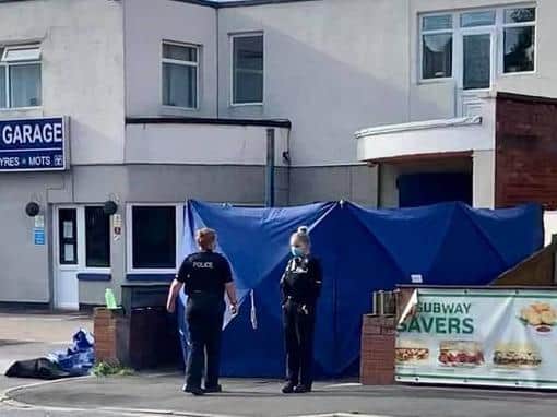 The body of a man in his 50s was found in a car parked in a driveway next to Subway in Squires Gate Lane, Blackpool yesterday afternoon (Sunday, September 6). Pic: Paul Webster