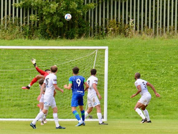 Goalmouth action as the Coasters took on Wigan Athletic's Under-23s
Picture: AFC FYLDE