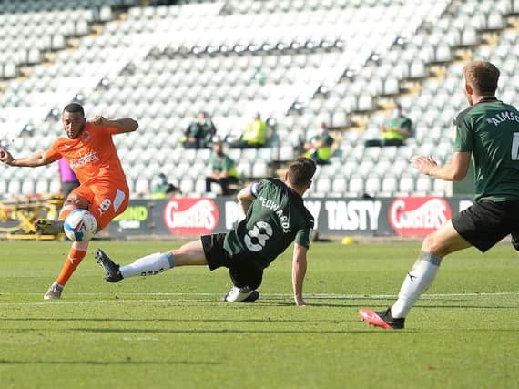 Keshi Anderson was among those to go close for Blackpool