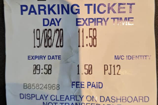 The parking ticket Stephen purchased