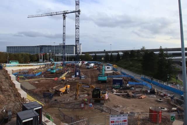 Work gets under way on the site at Airport City in Manchester. Blackpool specialist construction firm Ameon is involved