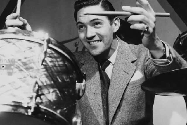 English jazz bandleader Jack Parnell at the drum kit in 1954. Photo: Getty Images