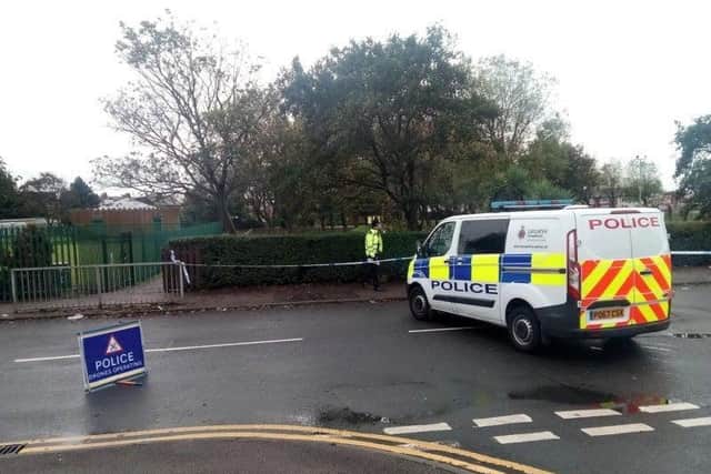 Police sealed off the scene