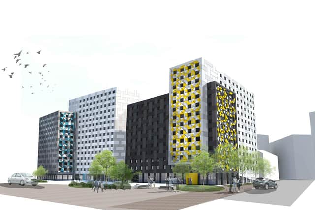 An artists impression of the Salford Quays scheme which Blackpool-based Create Construction is involved in