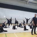 Will and Pauline Salisbury of Salisbury's Electrical with young members of Fylde Coast Rhythmic Gymnastics Academy