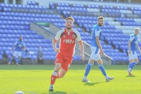 Fleetwood goalscorer Callum Camps in action during the dramatic defeat at Peterborough