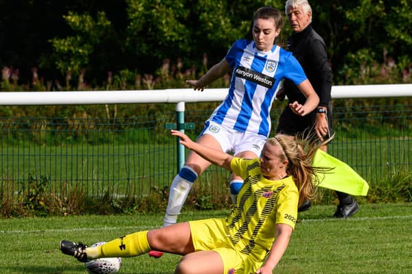 Action from Fylde's six-goal season opener at Huddersfield Picture: JESS HORNBY
