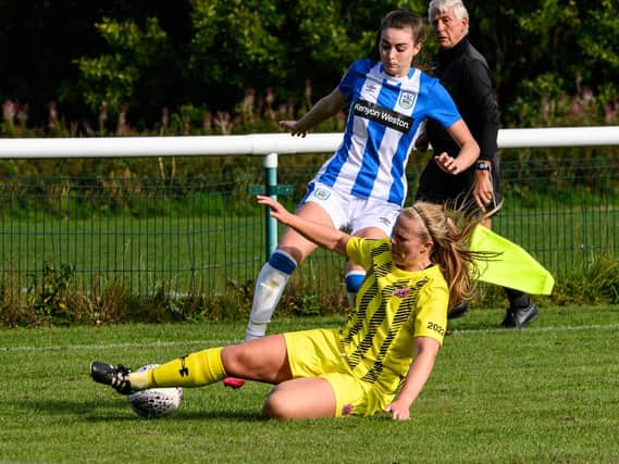 Action from Fylde's six-goal season opener at Huddersfield Picture: JESS HORNBY