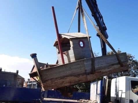 The old boat was removed after becoming unsafe.
