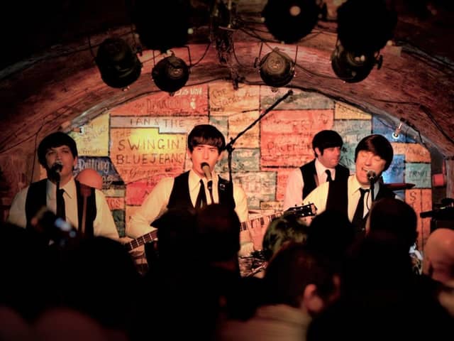 The Mersey Beatles at the Cavern Club in Liverpool.