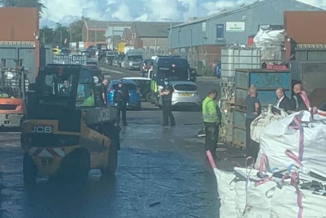 Police are searching Poulton Industrial Estate this morning (Friday, October 1), where a murder weapon is believed to have been dumped