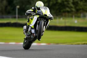 Ryan Garside in wheelie action at Oulton Park Picture: COLIN PORT IMAGES