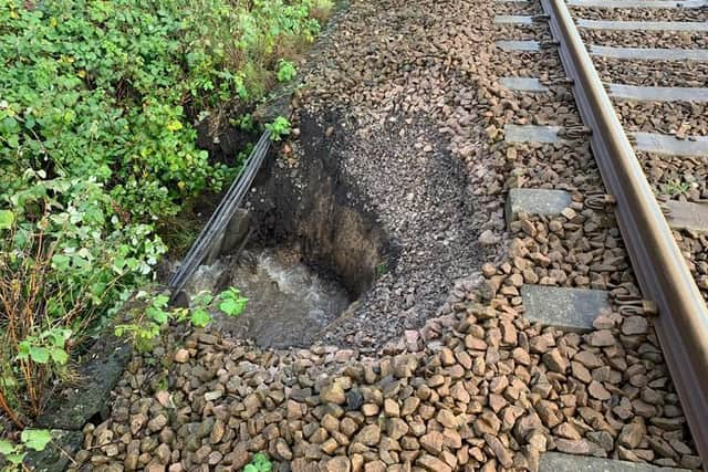 The landslip at Burscough Bridge