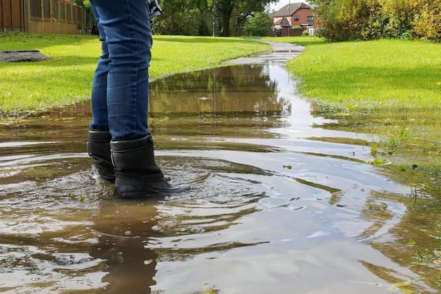 Irene Thompson, of Canterbury Close, Carleton, said she was concerned if a child fell into the deep water which had collected in holes dug by Wyre Council they could drown.